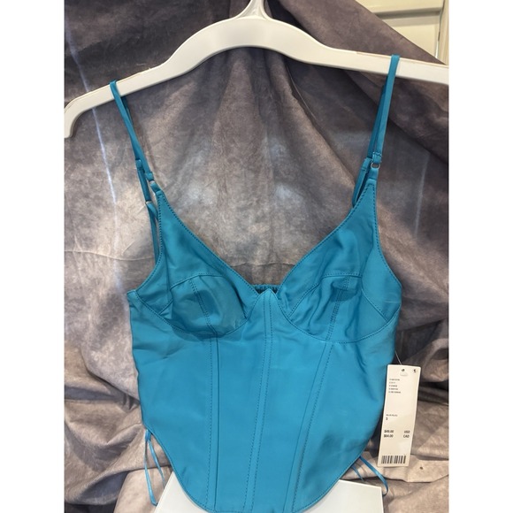 NWT Urban‎ Outfitters Crop Top  Cami Tank Turquoise Underwire Lightweight(S) $49 - Picture 1 of 4